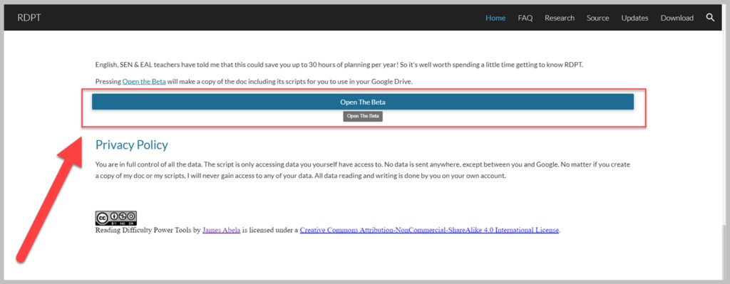 Create a copy of the RDPT Beta