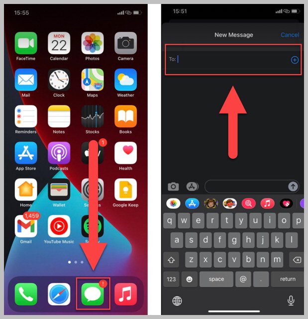 Add your own number to Messages app