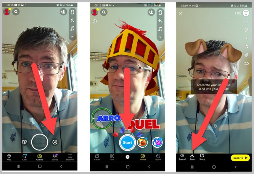 Record a video with filter on SnapChat