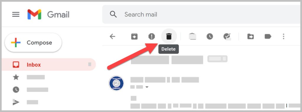Delete a message to permanently remove it