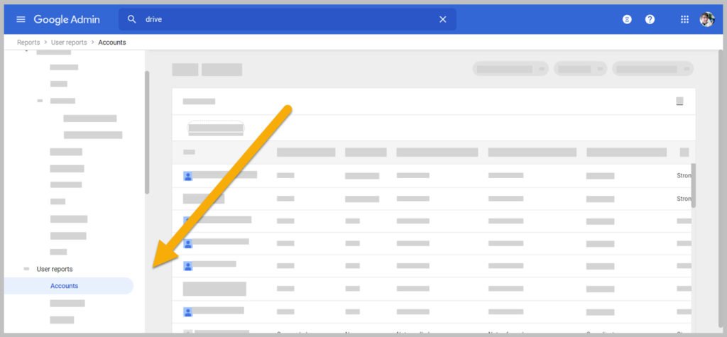 User Account reports