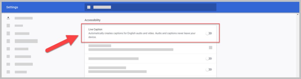 Enable Live Captions