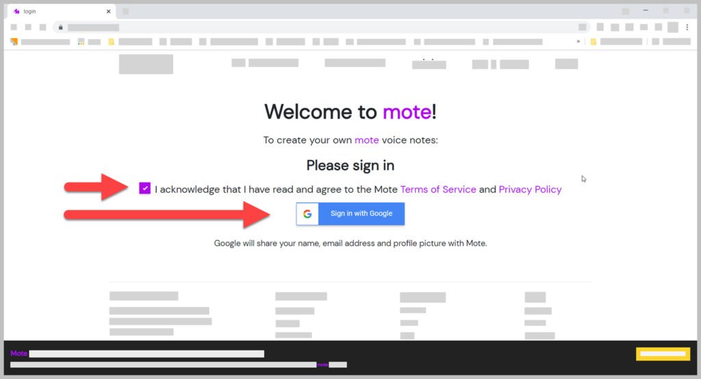 Link Mote to Google Account