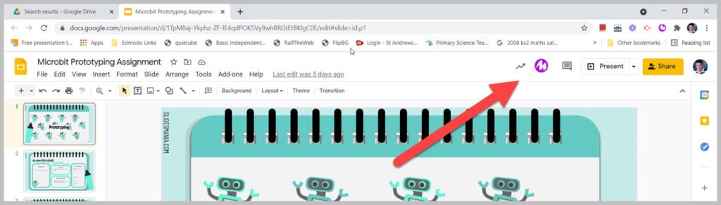 Mote in Google slides