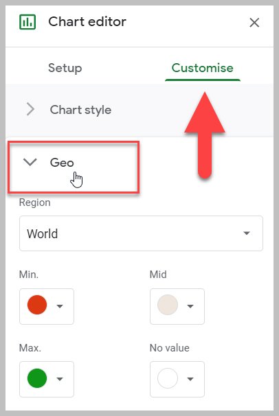 Customize the Geo options for the chart