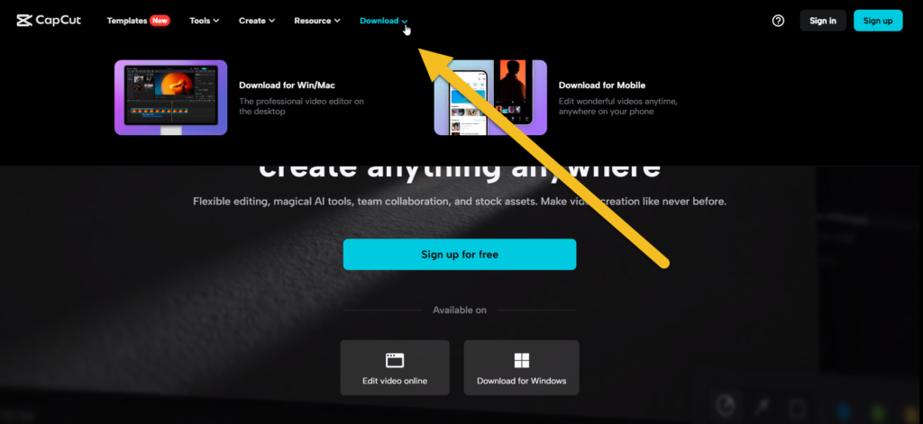 CapCut Download Page