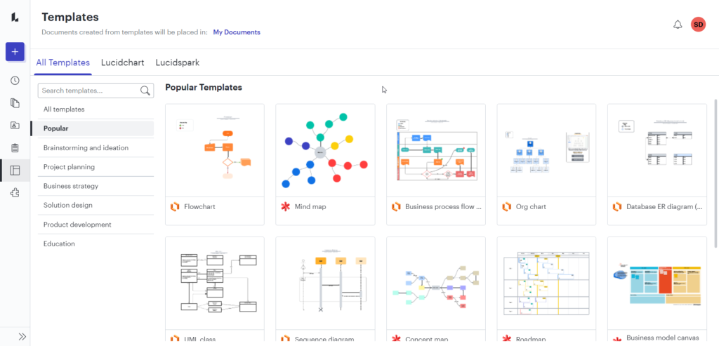 Lucidchart and Lucidspark templates