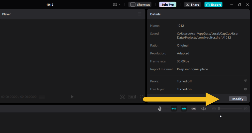 Modify the CapCut Aspect Ratio