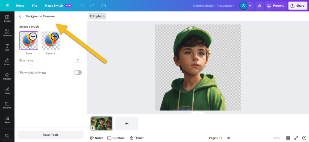 Remove Background in Canva