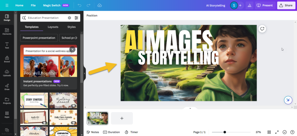 Composition in Canva